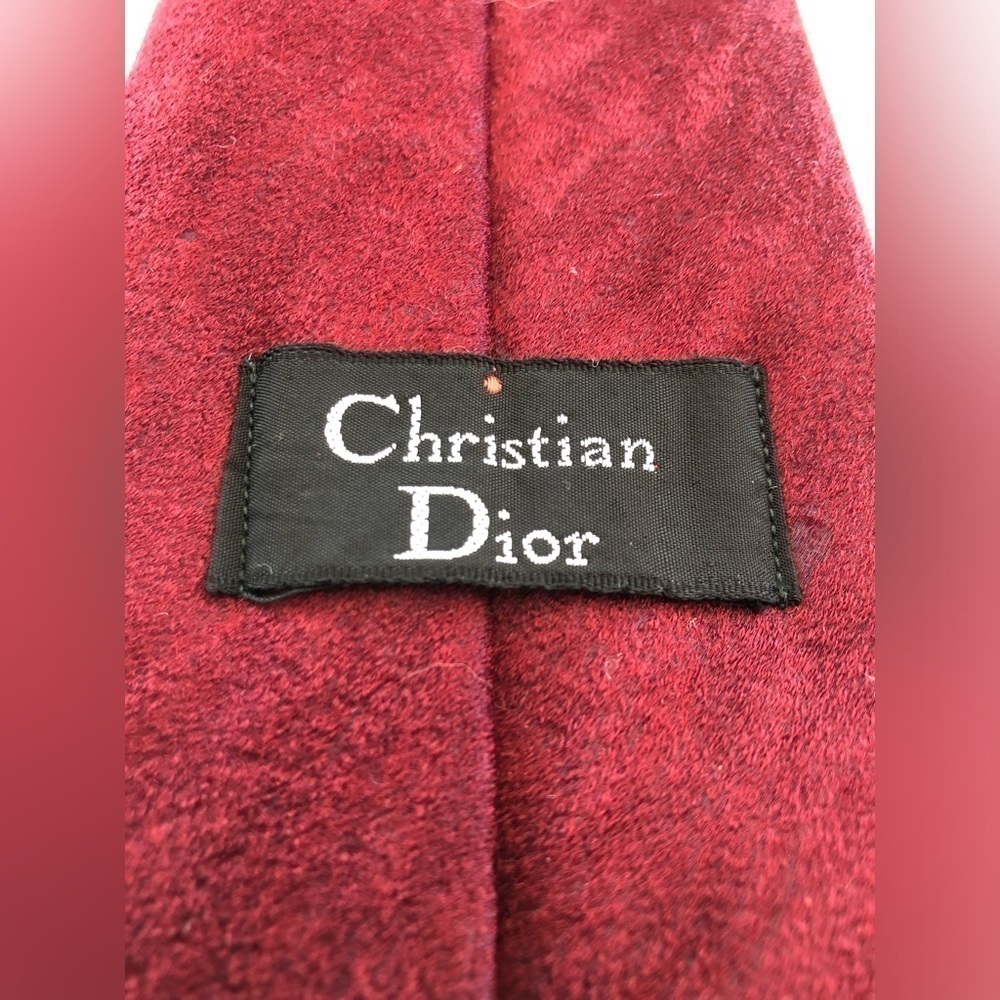 Vintage 1970’s Christian Dior neck tie. Made of 100% polyester. Velour Burgundy.